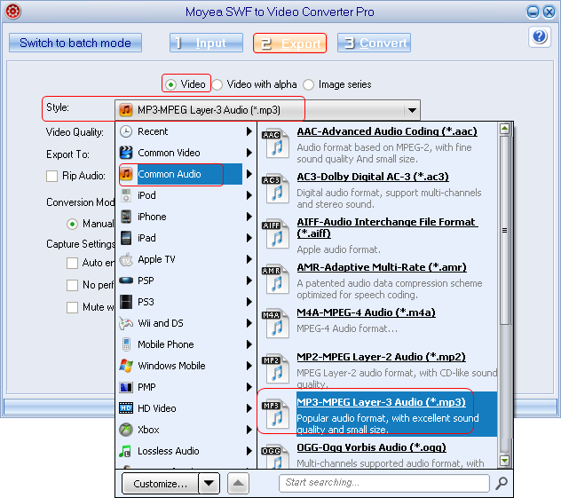 Flash to FonePad: Choose output audio