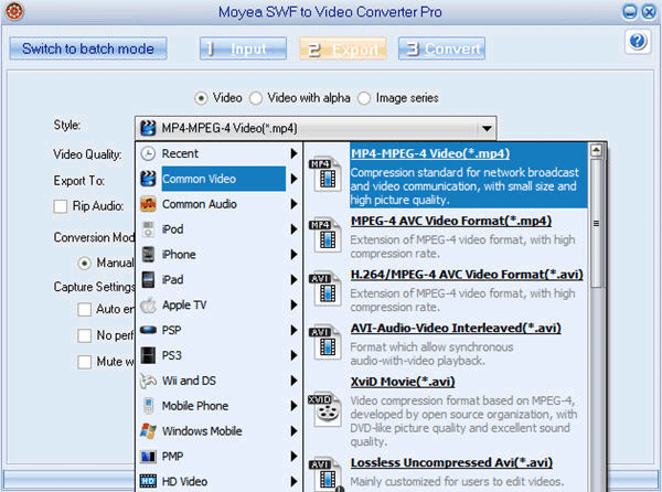 How to convert SWF to MP4 for Motorola Xoom 2?