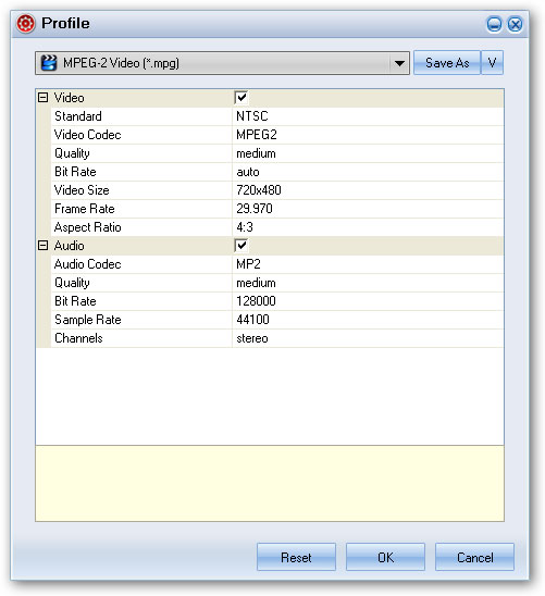 format settings - flash to mepg converter